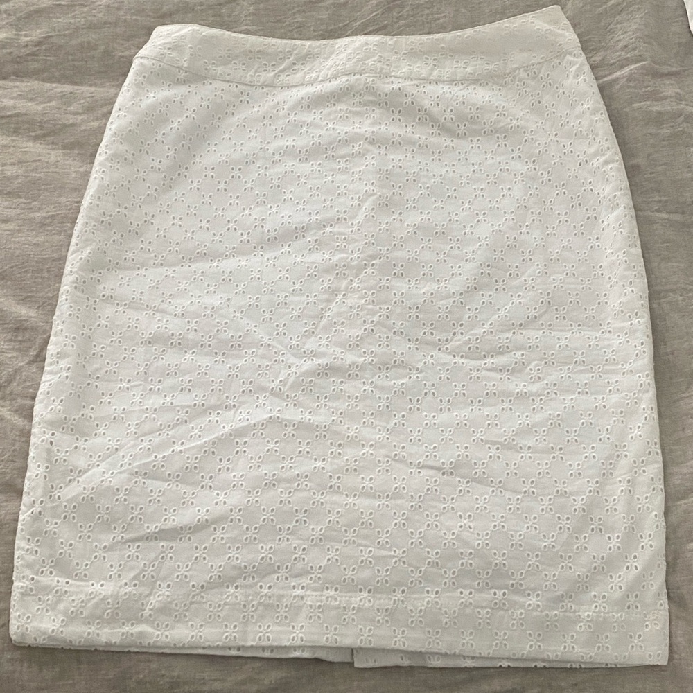 Hannah Andersson White Eyelet Pencil Skirt